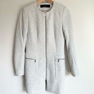 Zara Long Jacket Light Gray Size S Women